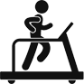 stick figure on treadmill