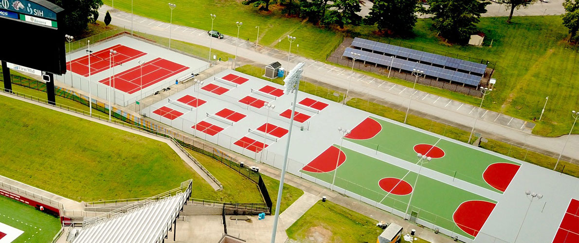 Saluki Courts aerial shot