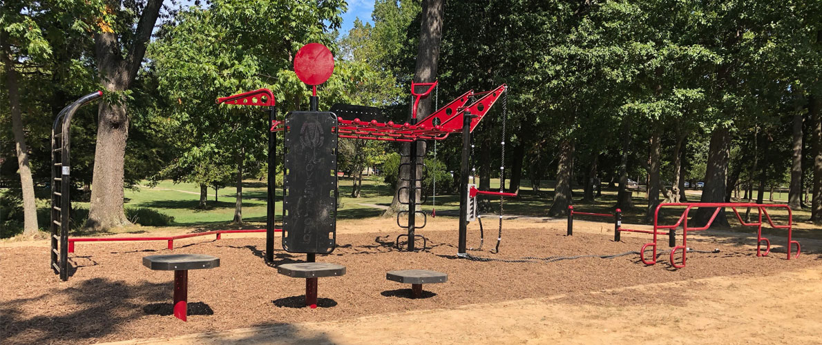 T-rex outdoor training gym near Campus Lake