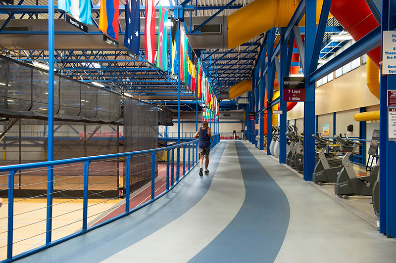 Indoor 200 meter track at SIU Rec Center