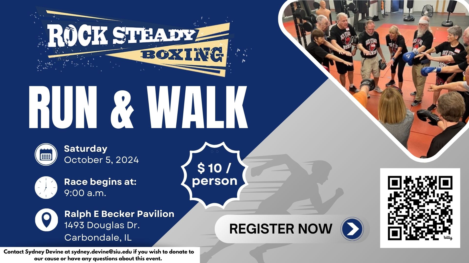 Inaugural Rock Steady Boxing Run/Walk set for Oct. 5.